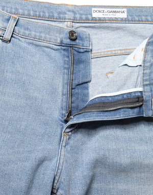 Light Blue Washed Loose Cotton Denim Jeans