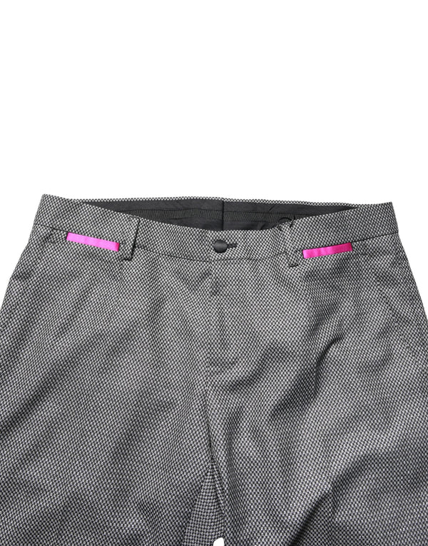 Gray Viscose Skinny Men Dress Trouser Pants