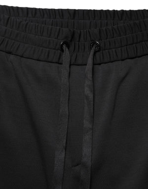 Black Polyester Cargo Jogger Men Trouser Pants
