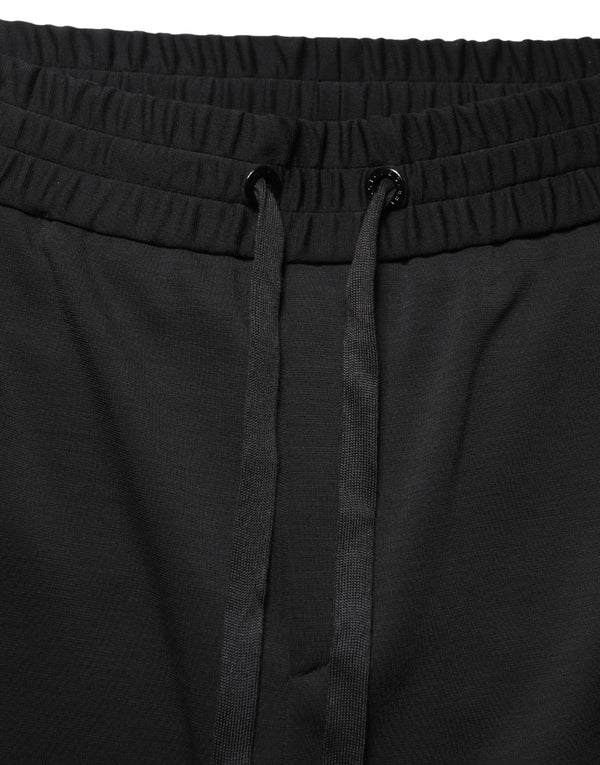 Black Polyester Cargo Jogger Men Trouser Pants