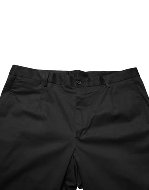 Black Cotton Skinny Men Dress Trouser Pants
