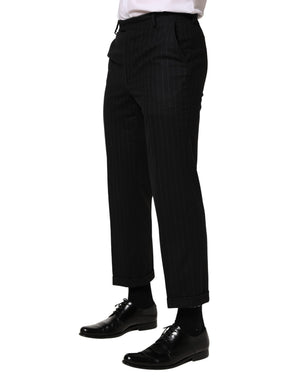 Black Stripes Wool Dress Formal Trouser Pants