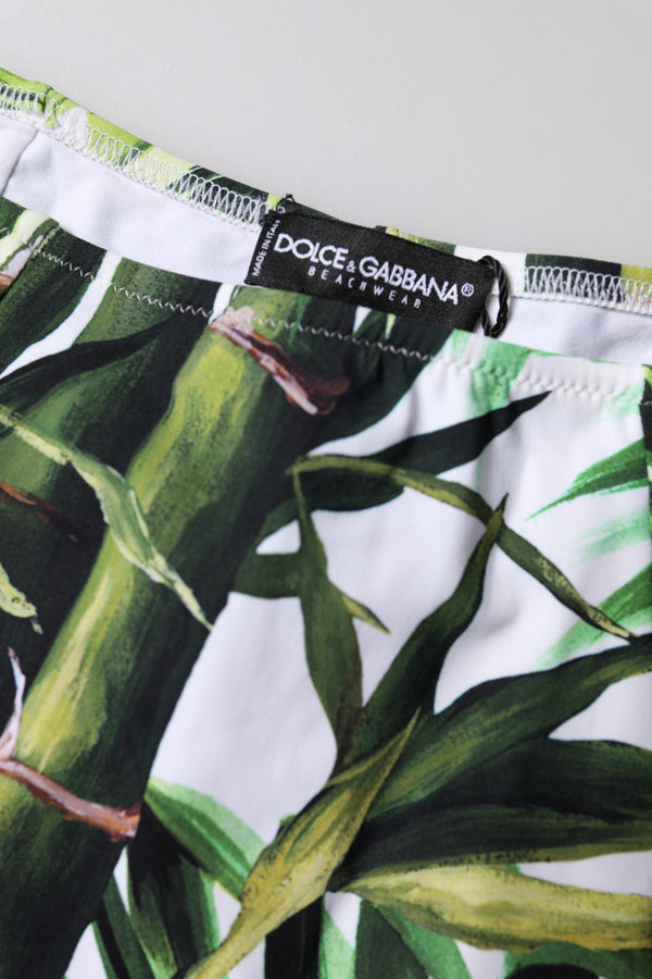 Green Leaf Print High-Waisted Girdle Underwear