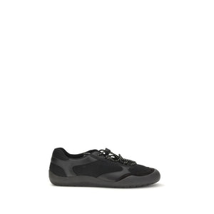 Black Polyester Athletic Sneakers
