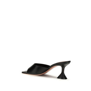 Black Calf Leather Bos Taurus Stiletto Heel Sandals