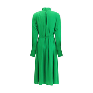 Bicolor Silk Long Dress