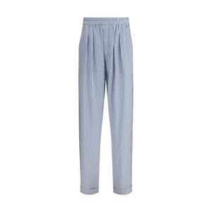 Multicolor Silk Casual Pants