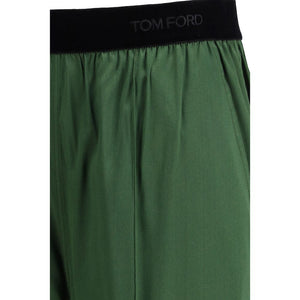 Bicolor Silk Casual Pants