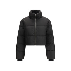 Black Polyester Full-Length Jacket