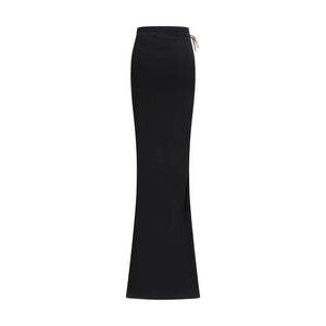 Black Cotton Long Skirt