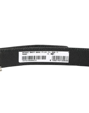 Men Black Classic Leather Metal Buckle Belt