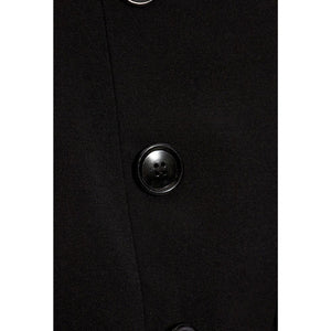 Black Elastane Midi Skirt