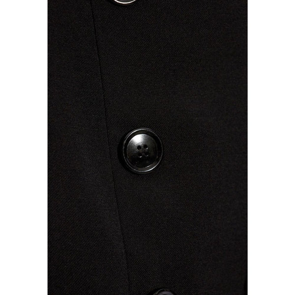 Black Elastane Midi Skirt