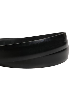 Men Black Classic Leather Metal Buckle Belt