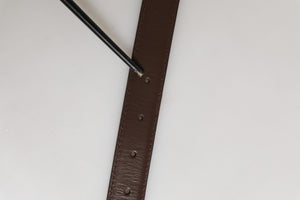 Belt Men Brown Classic Leather Metal Buckle Belt