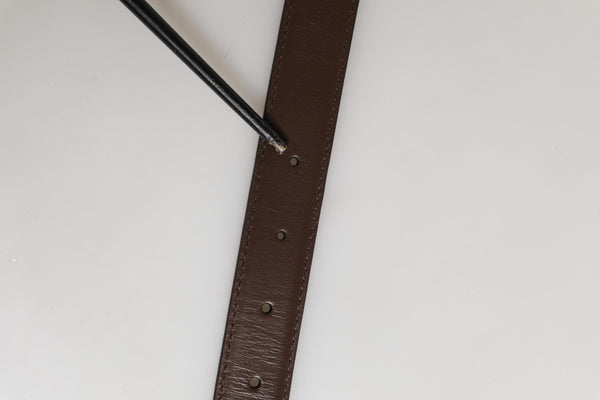 Belt Men Brown Classic Leather Metal Buckle Belt