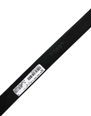 Men Black Classic Leather Metal Buckle Belt