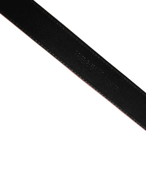 Men Beige Red Woven Leather Metal Buckle Belt