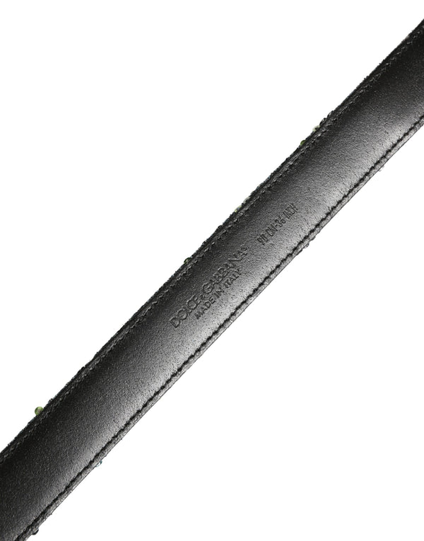 Men Multicolor Sequin Silver Metal Buckle Belt