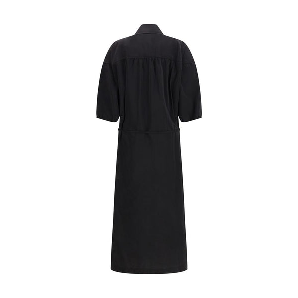Black Silk Casual Dress