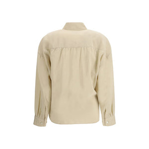 Beige Silk Dress Shirt