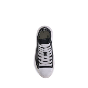 Black Cotton High Top Sneakers