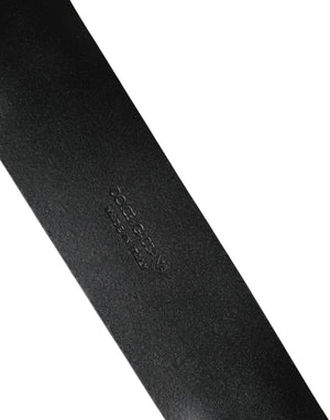 Men Black Classic Leather Metal Buckle Belt