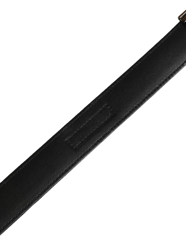 Men Black Classic Viscose Metal Buckle Belt
