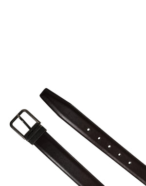 Men Brown Classic Leather Metal Buckle Belt