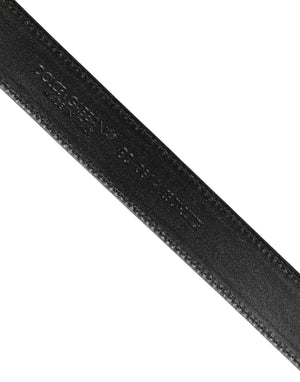 Men Brown Classic Leather Metal Buckle Belt