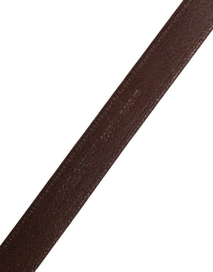 Men Brown Classic Leather Metal Buckle Belt