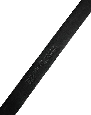 Men Black Exotic Leather Metal Buckle Belt