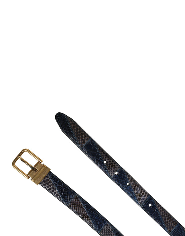 Men Multicolor Leather Metal Buckle Belt