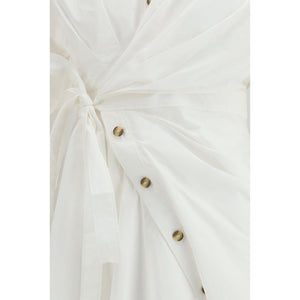 White Cotton Casual Dress