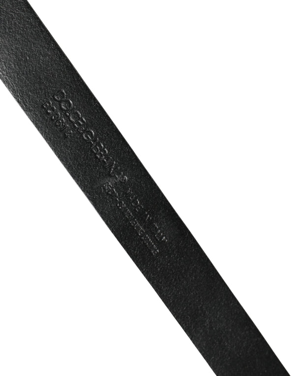 Men Black Exotic Leather Metal Buckle Belt