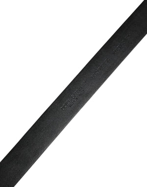 Men Black Classic Leather Metal Buckle Belt