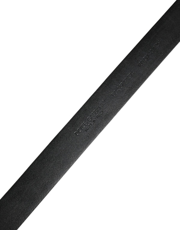 Men Black Classic Leather Metal Buckle Belt