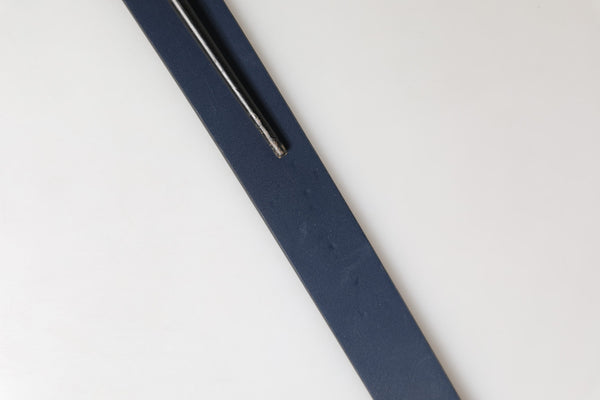 Blue Calf Leather Logo Metal Buckle Belt