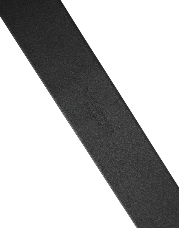 Men Black Classic Leather Metal Buckle Belt