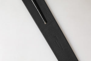 Men Black Classic Leather Metal Buckle Belt