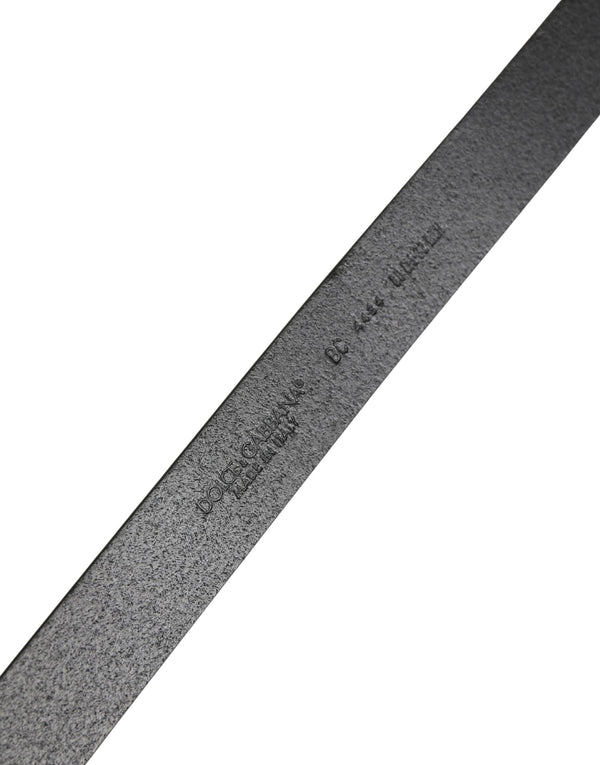 Men Black Classic Leather Metal Buckle Belt