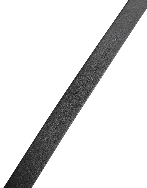 Men Black Leather Classic Metal Buckle Belt