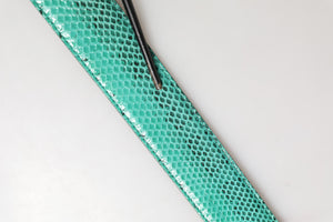 Green Leather DG Logo Embellished Buckle Belt