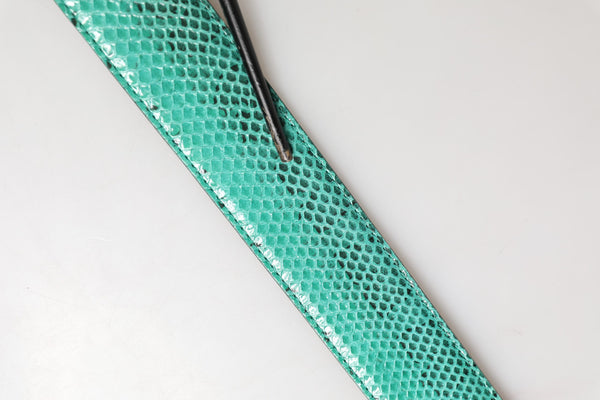 Green Leather DG Logo Embellished Buckle Belt