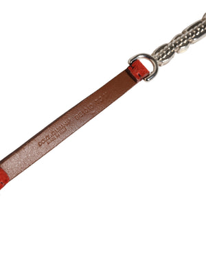 Red Velvet Crystals Chain Embellished Belt