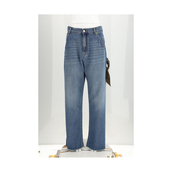 Blue Cotton Relaxed Fit Jeans