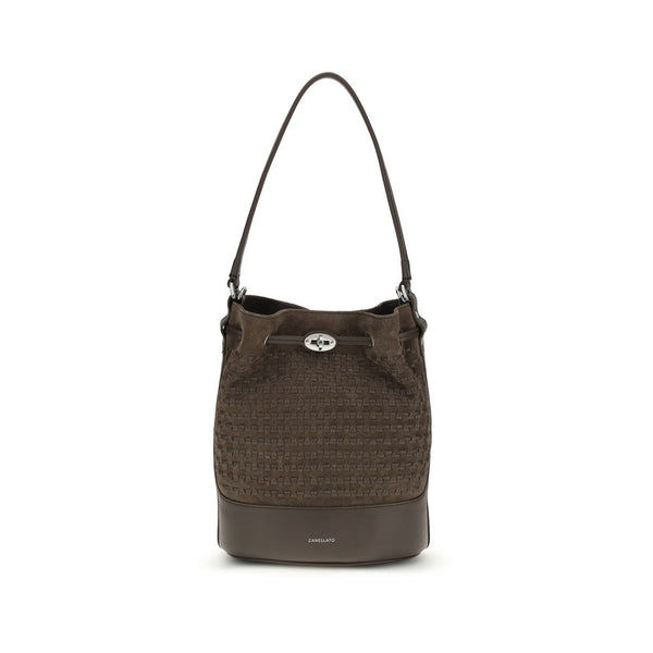 Brown Calf Leather Bos Taurus Backet Bag