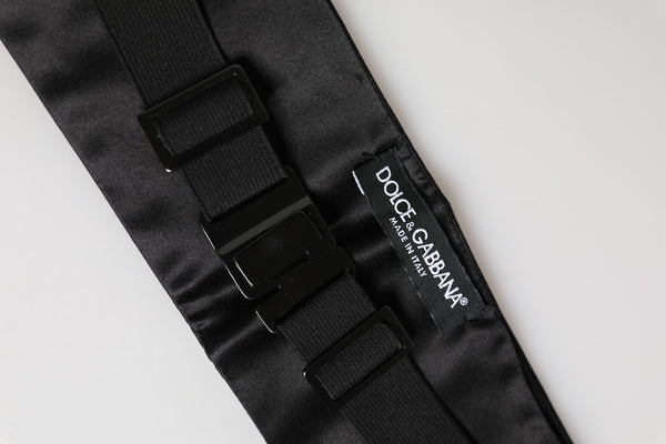 Black 100% Silk Women Wide Waist Cummerbund