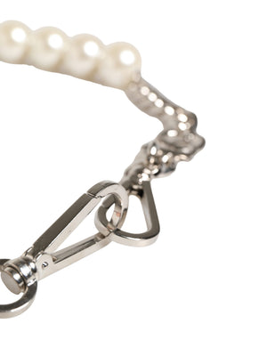 Black Leather Silver Chain Bag Accessory Shoulder Strap