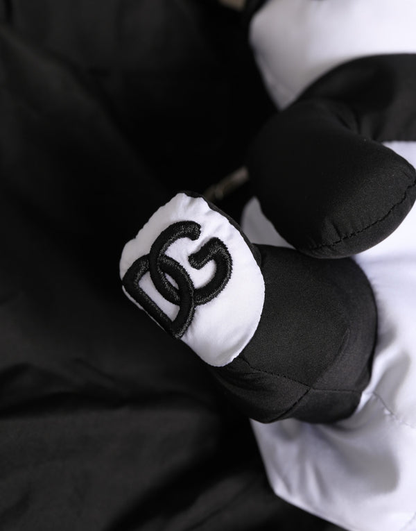 Men Black Polyester Panda Stuffed Ecobag Bag